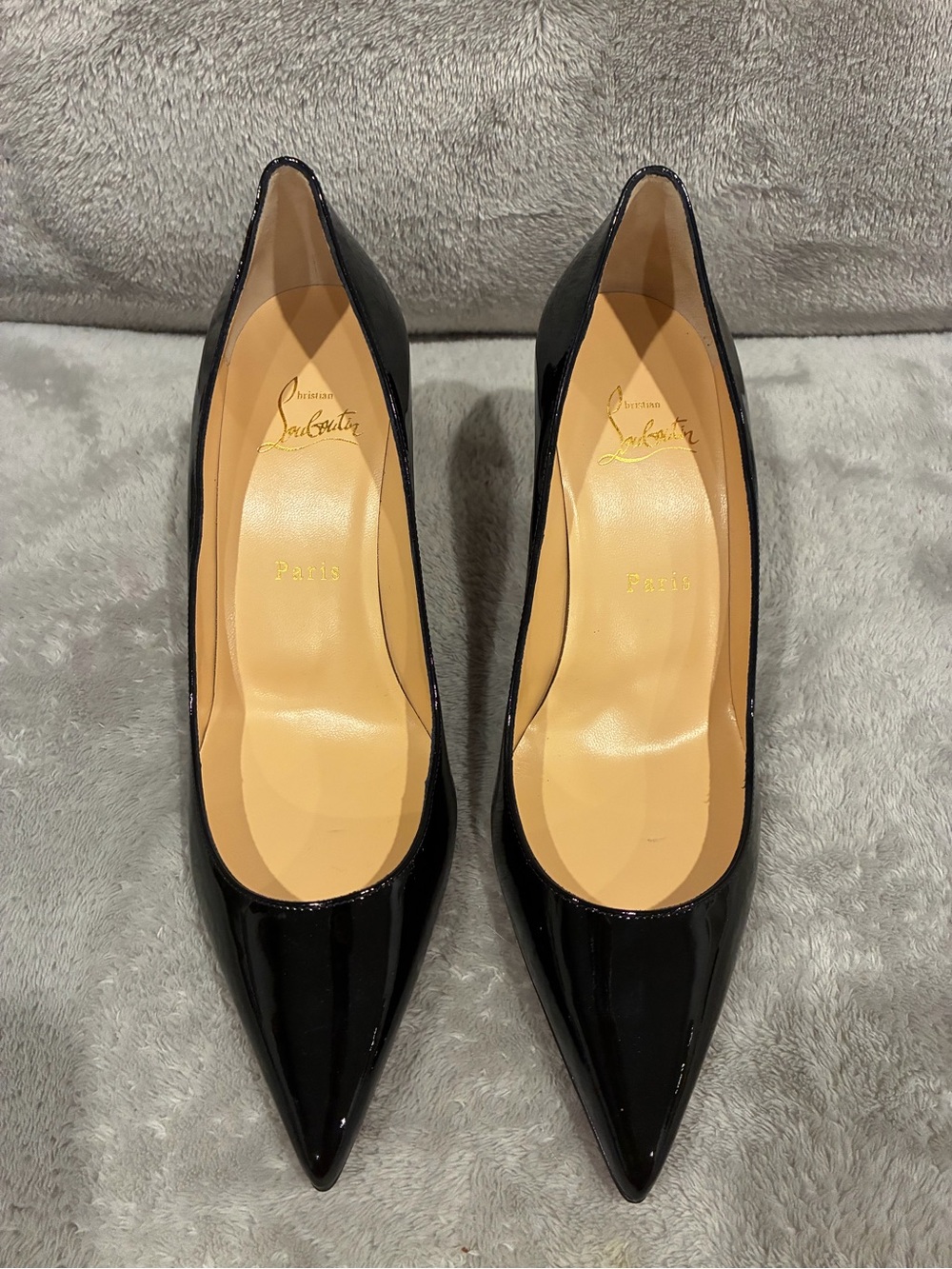 Christian Louboutin Black Patent Pointed-Toe Pumps- NWOT